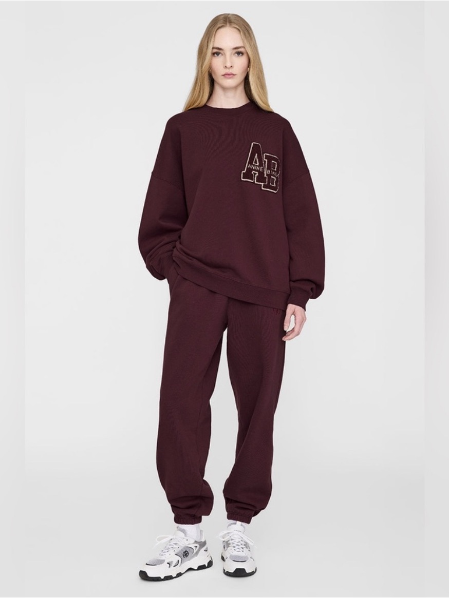 Anine Bing Women’s Maroon Karter Cotton Jogger Sweat Pants Sz Xs